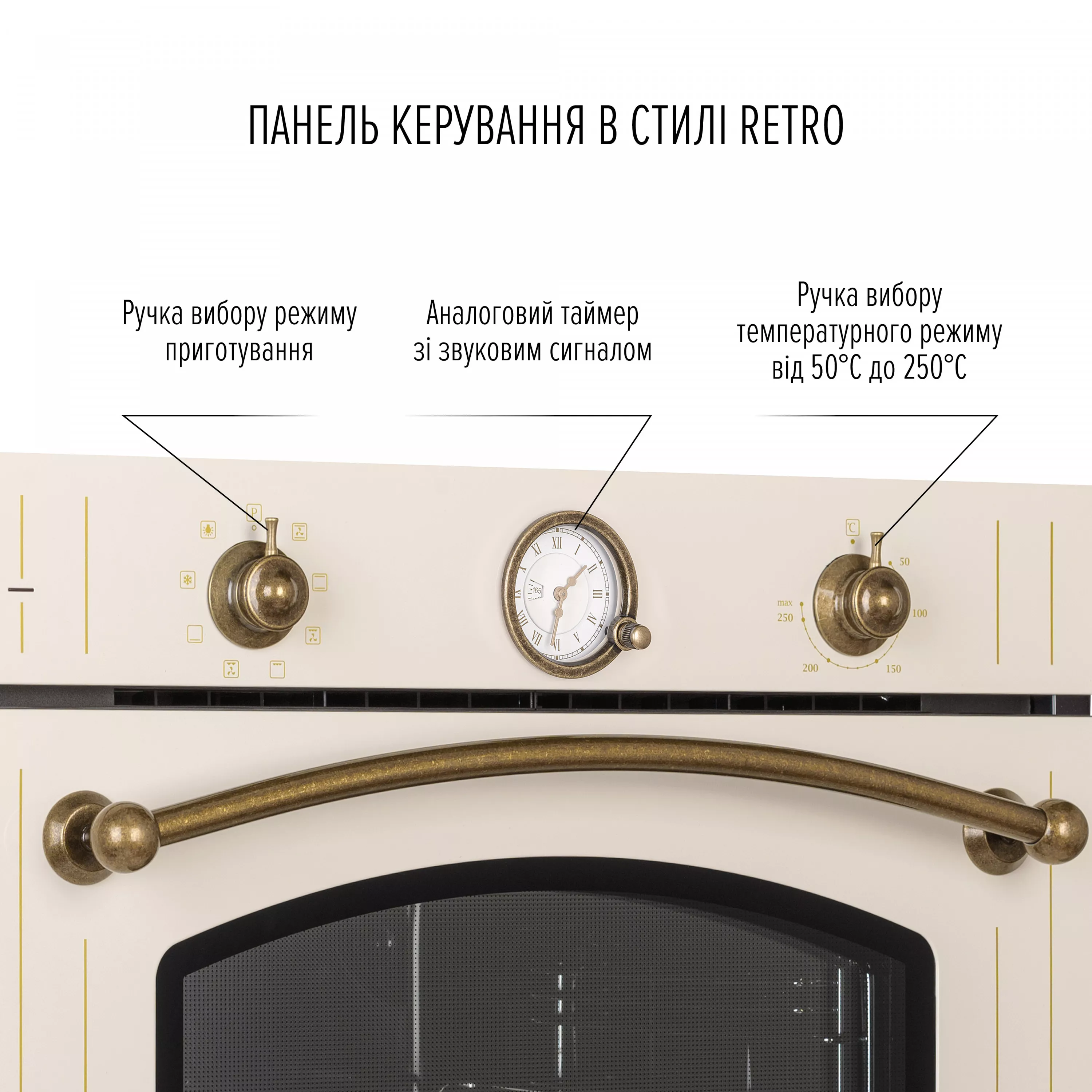 ➤Купить духовой шкаф электрический PERFELLI RETRO 6A8N BEIGE в